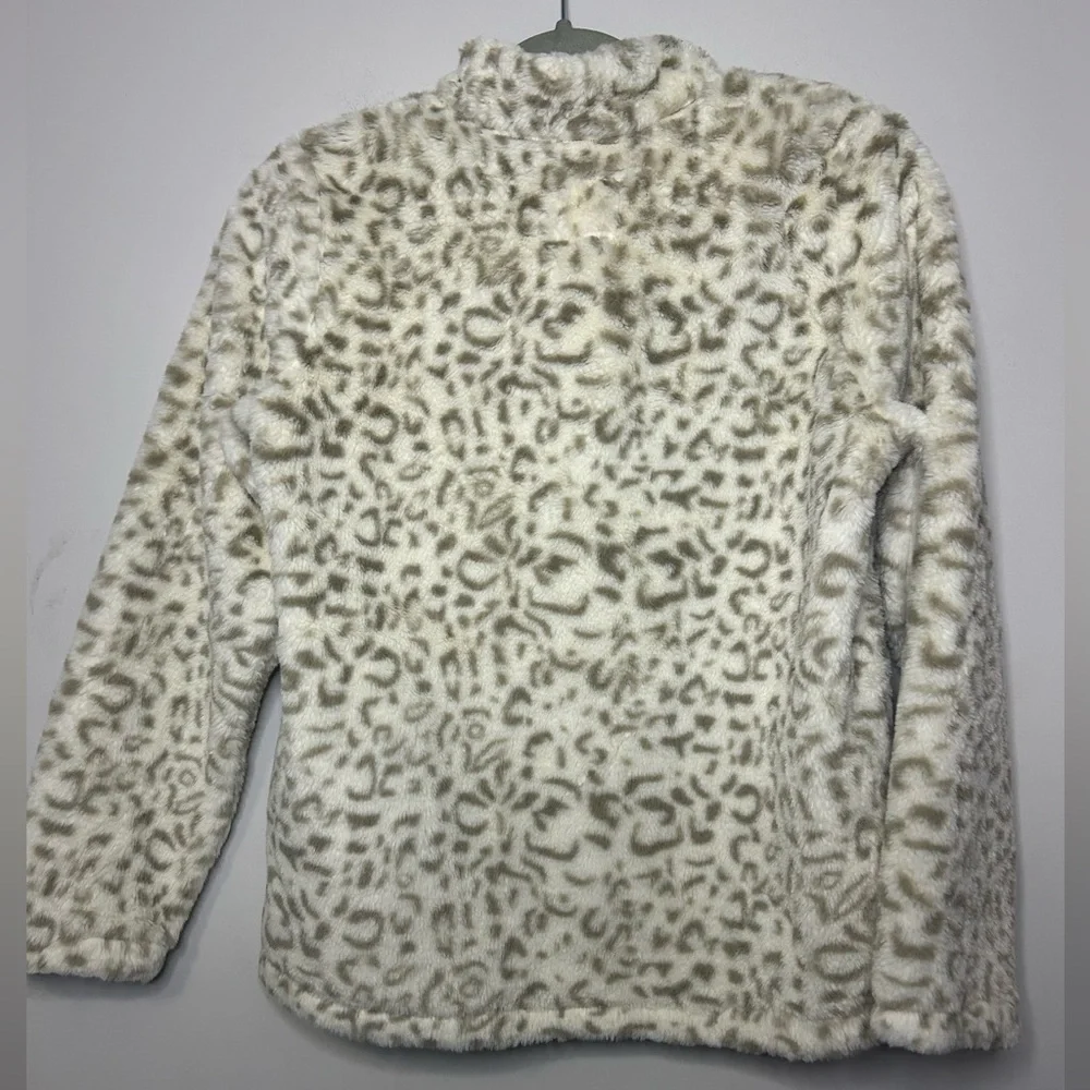 Hayden Girls Mock Neck Half Zip Leopard Print Top Size XL - Picture 4 of 8